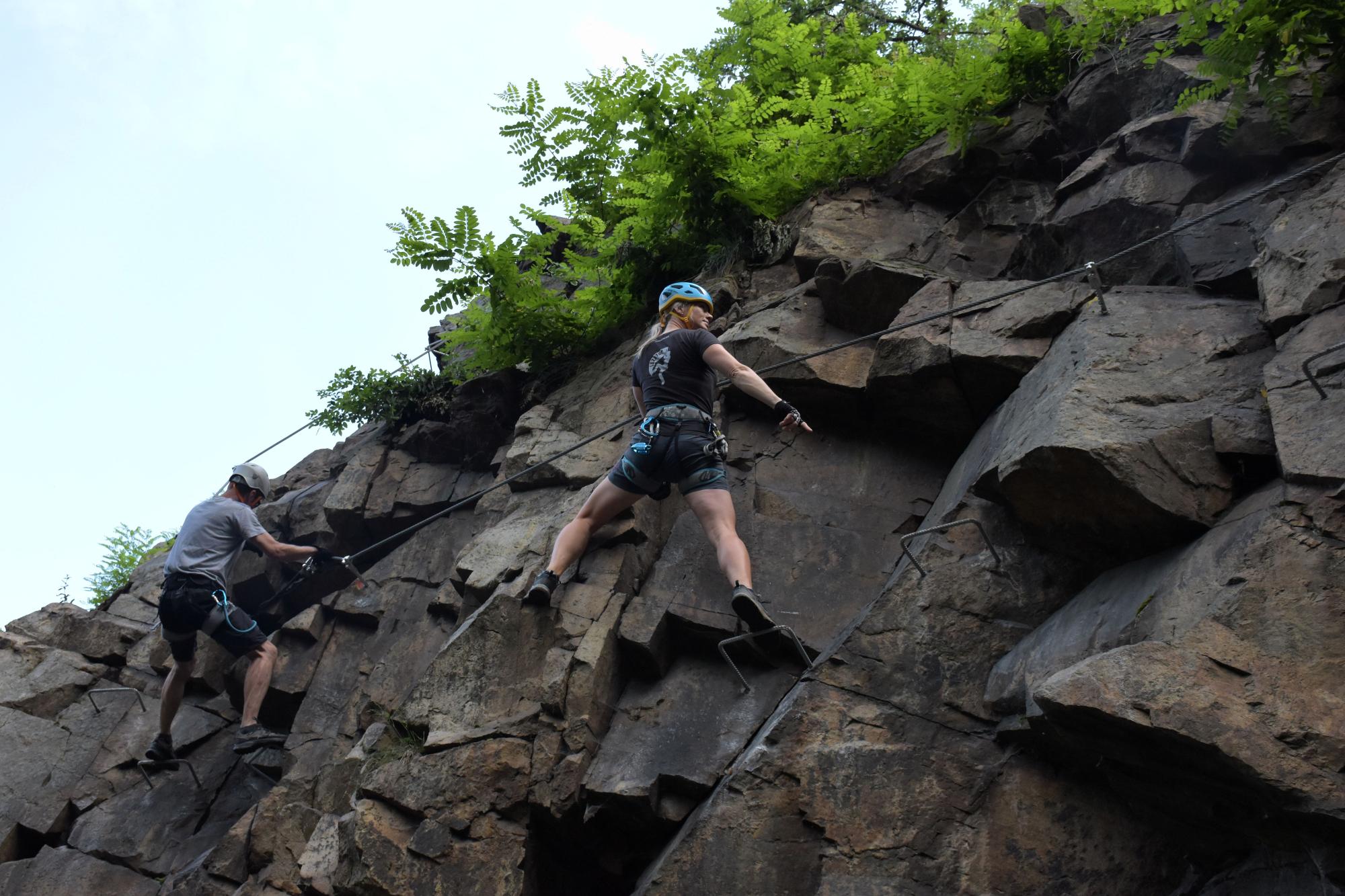 Ferrata na Václavských skalách v Písku