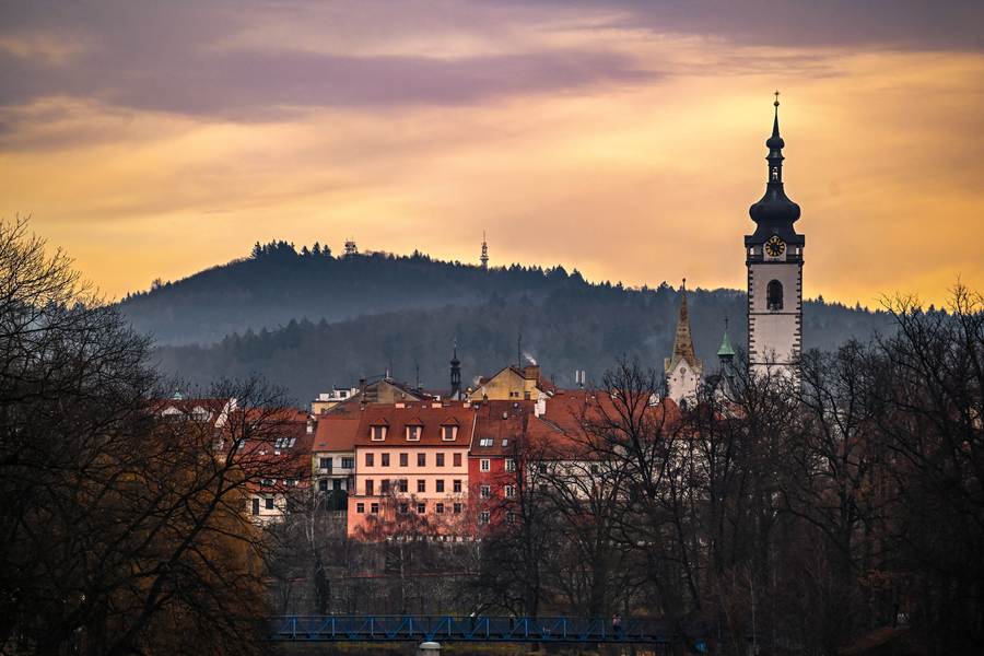 Vyhlídková věž v Písku: panoramatický výhled z věže kostela Narození Panny Marie